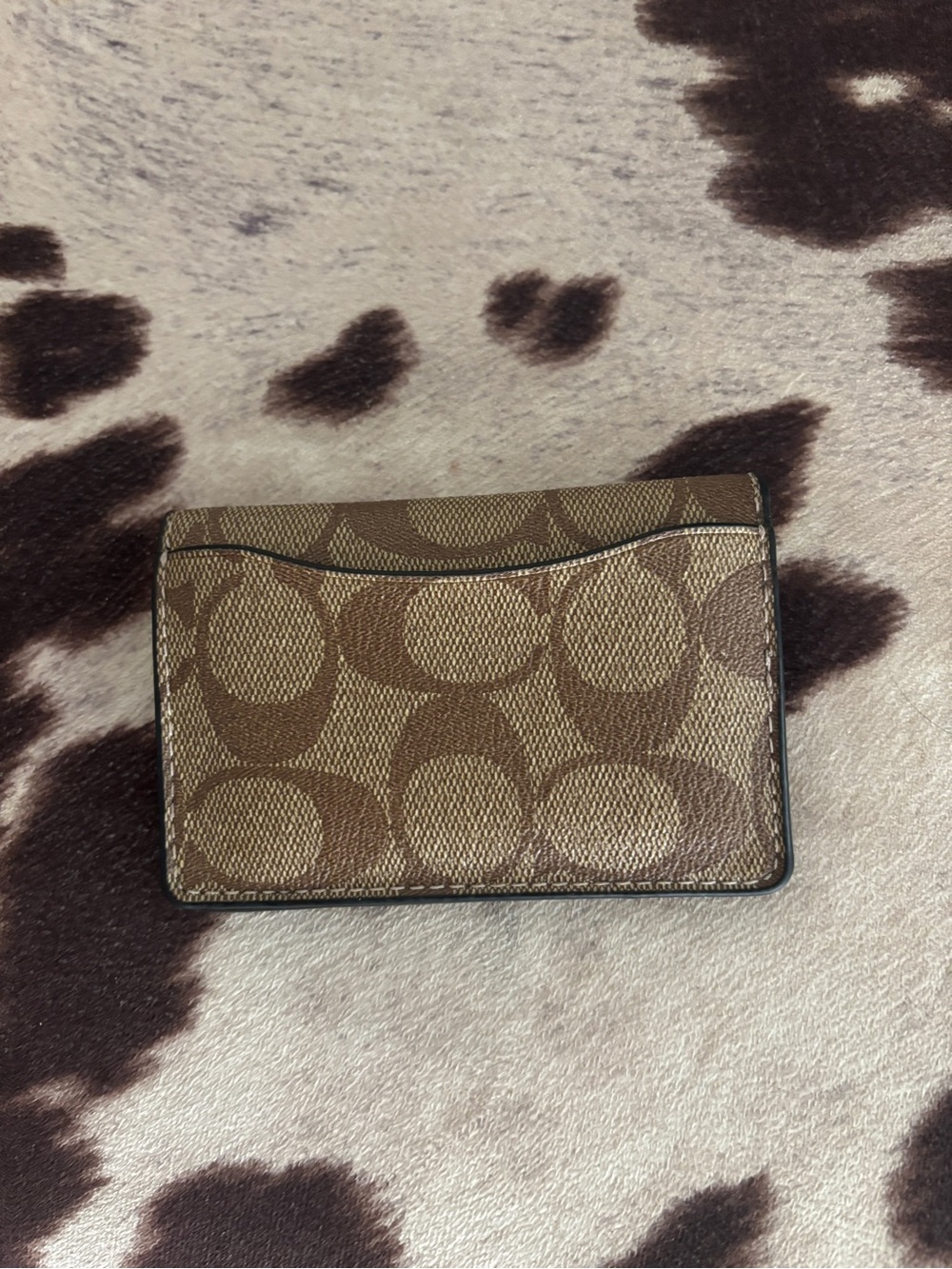 Coach Brown Signature Card Holder with 'C' Pattern - Picture 2 of 3